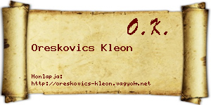 Oreskovics Kleon névjegykártya